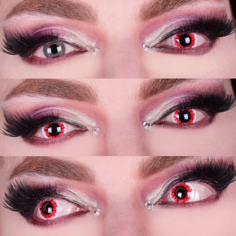 Wraith II - White & Red Colored Contact Lenses - worldclasscostumes